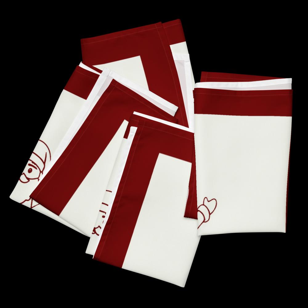 Red & White Holiday Cloth Napkin Set (4) — 20 x 20 in Reusable Christmas Dinner Napkins