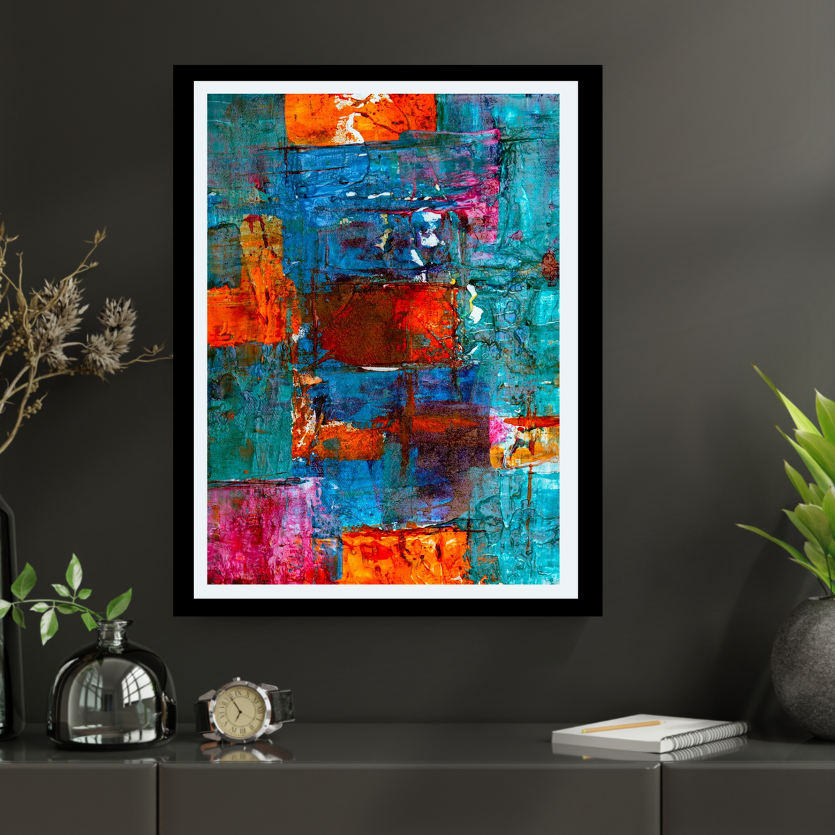 Colorful Abstract Wall Art – 4-Piece Digital Download Set (16x20, 18x24, 24x36 Inches)