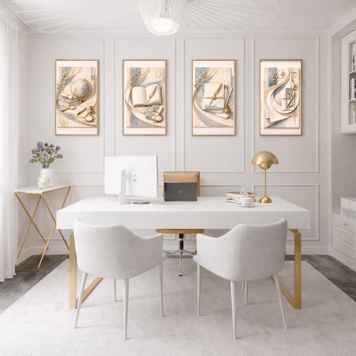 Full House Architectural Wall Art Collection – Light Blue Edition (40 Coordinated Prints)
