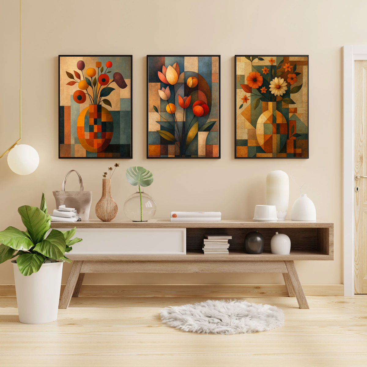 Vibrant Botanical Flower Wall Art Set of 3 – Digital Download Prints in Multiple Sizes (16x20, 18x24, 24x36)