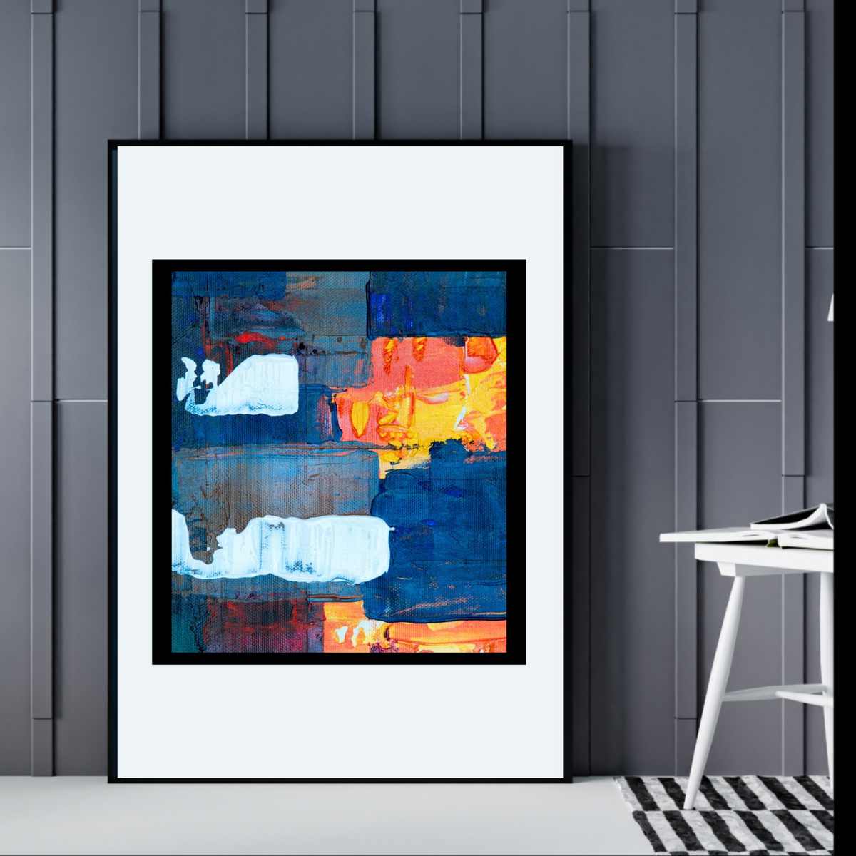 Bold Abstract Wall Art on White – 4 Piece Digital Download Bundle (16x20, 18x24, 24x36 Inches)