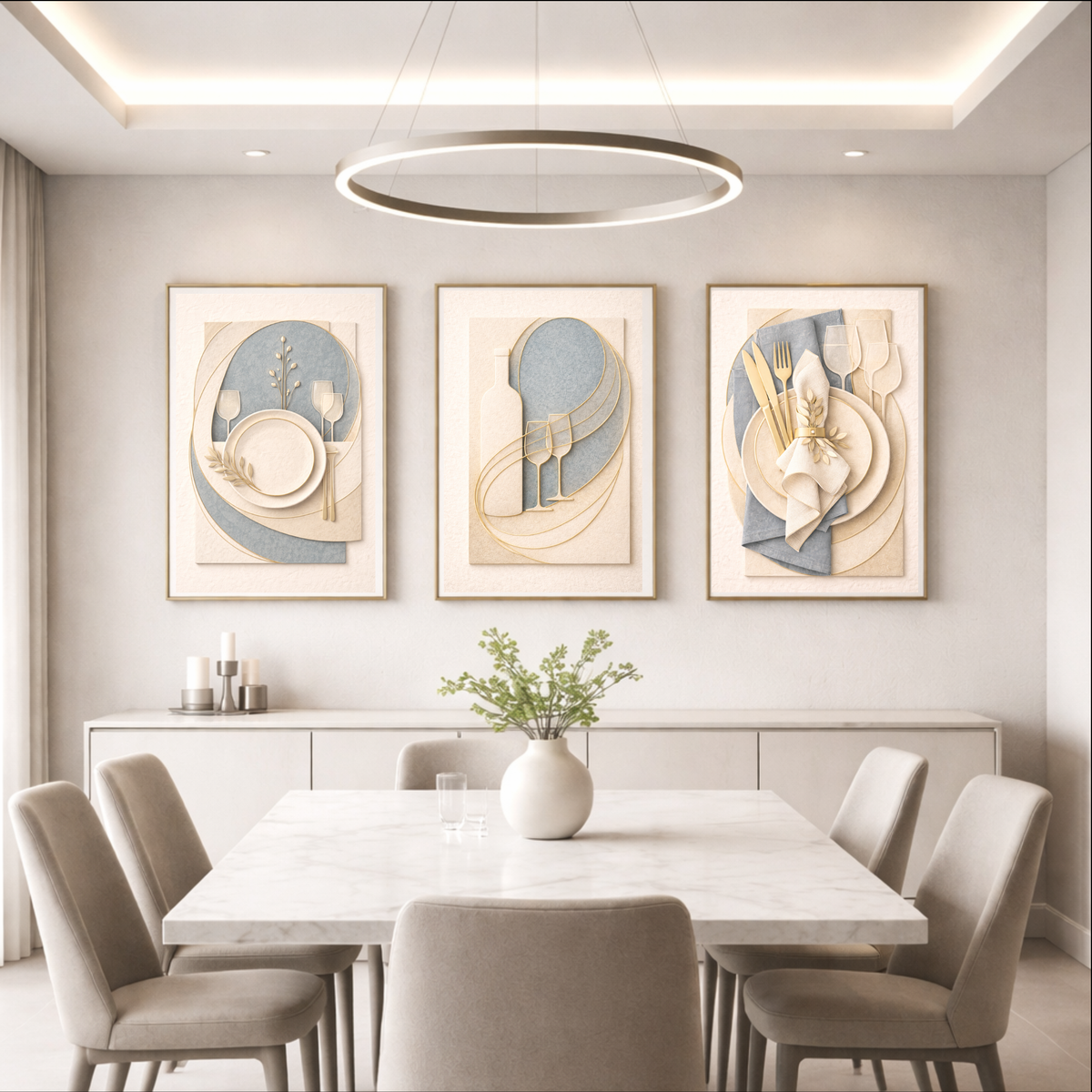 Full House Architectural Wall Art Collection – Light Blue Edition (40 Coordinated Prints)