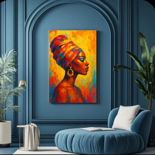 African-Inspired Portrait Canvas Art – 2-Piece Digital Wall Set