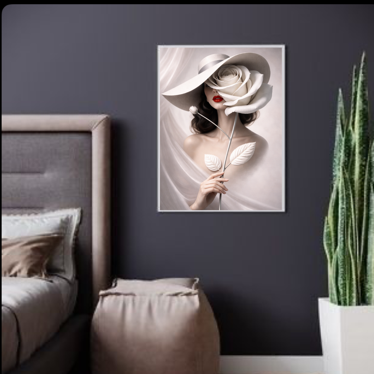 Elegant Fashion Wall Art Bundle with White Rose – 3 Printable Artworks, Instant Download