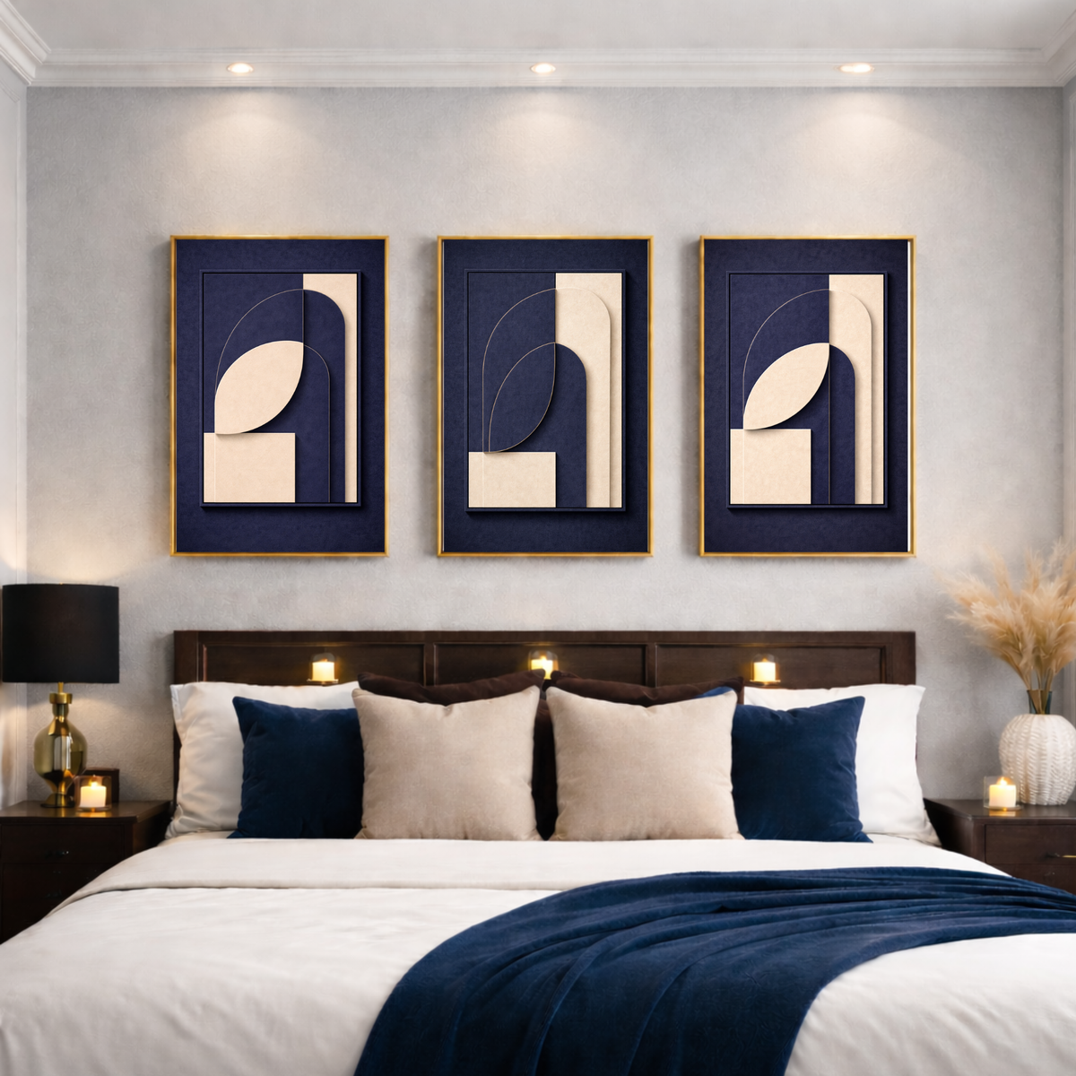 Full House Architectural Wall Art Collection – Deep Blue Edition (40 Coordinated Prints)