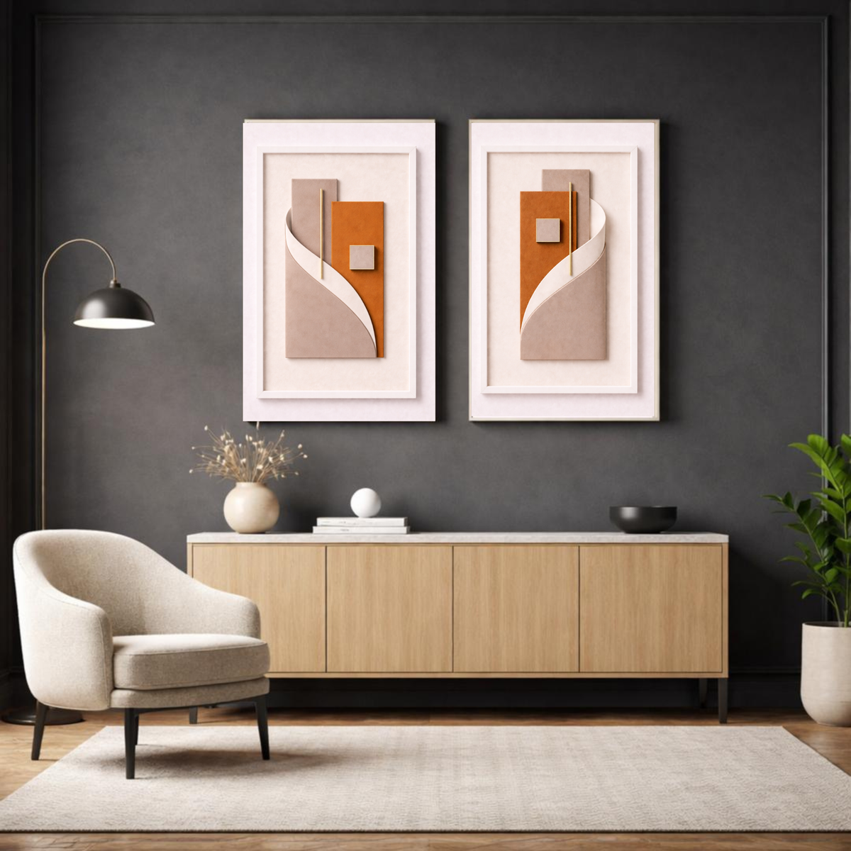 Luxury Sculptural Wall Art System (40-Piece Collection) – Cohesive Abstract Digital Download for Homes, Hotels, Airbnbs,         Offices & More