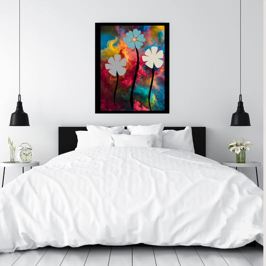 3-Piece Floral Wall Art Bundle – Portrait Multicolored Backgrounds with Flowers (Digital Download, 3 Sizes Each)