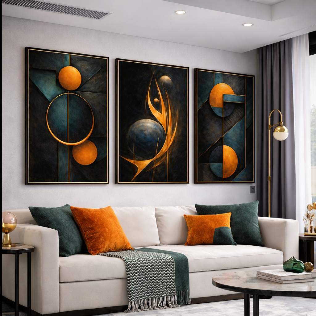 Set of 3 Modern Abstract Wall Art – Instant Download, Contemporary Wall Decor Print Set