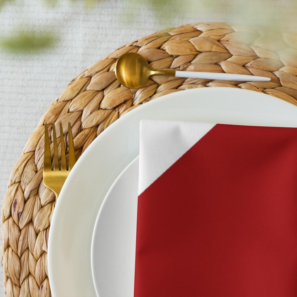 Title: Red & White Festive Cloth Napkin Set (4) — 20 x 20 in Reusable Christmas Table Linens