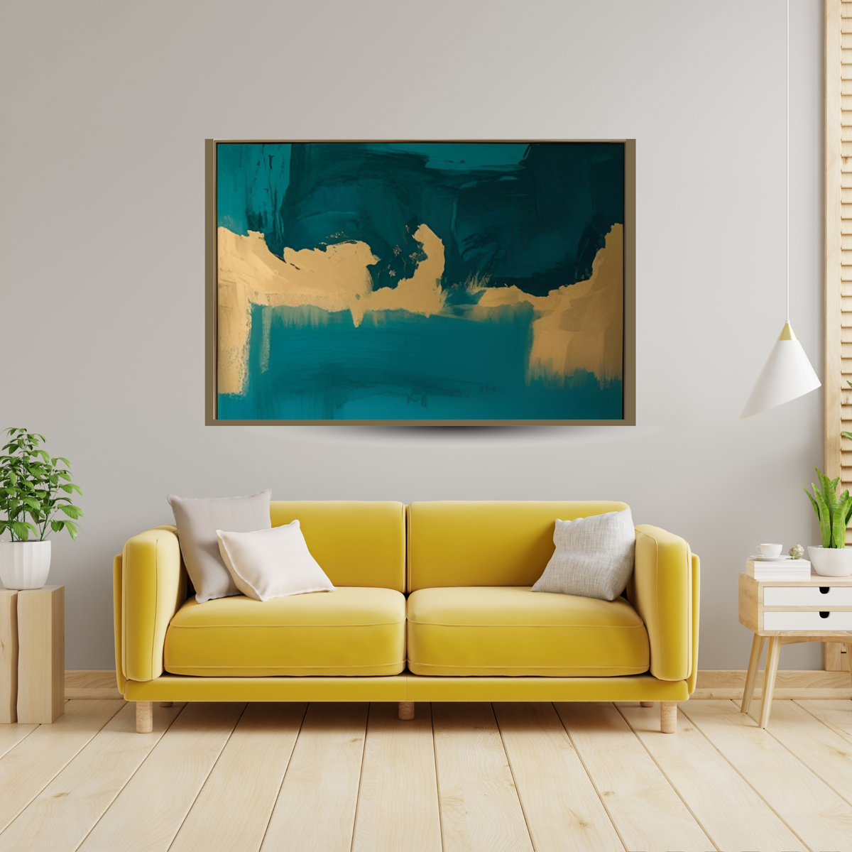 Elegant Green & Gold Marble Wall Art Set (3-Piece Digital Download, Landscape Sizes)