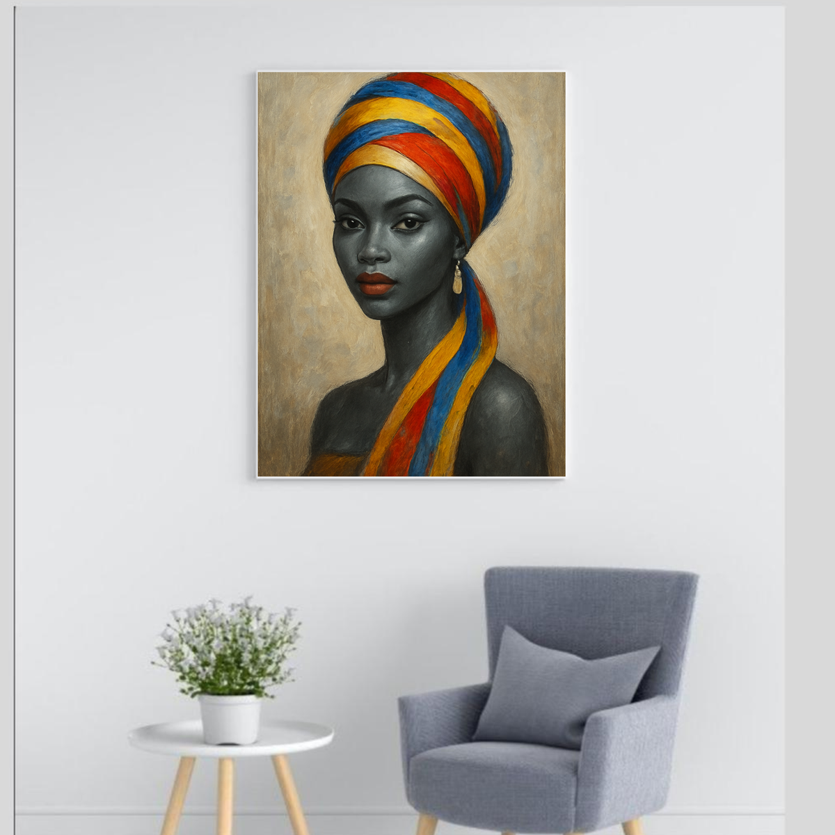 Modern Abstract Portrait Canvas Art – 2-Piece Digital Set