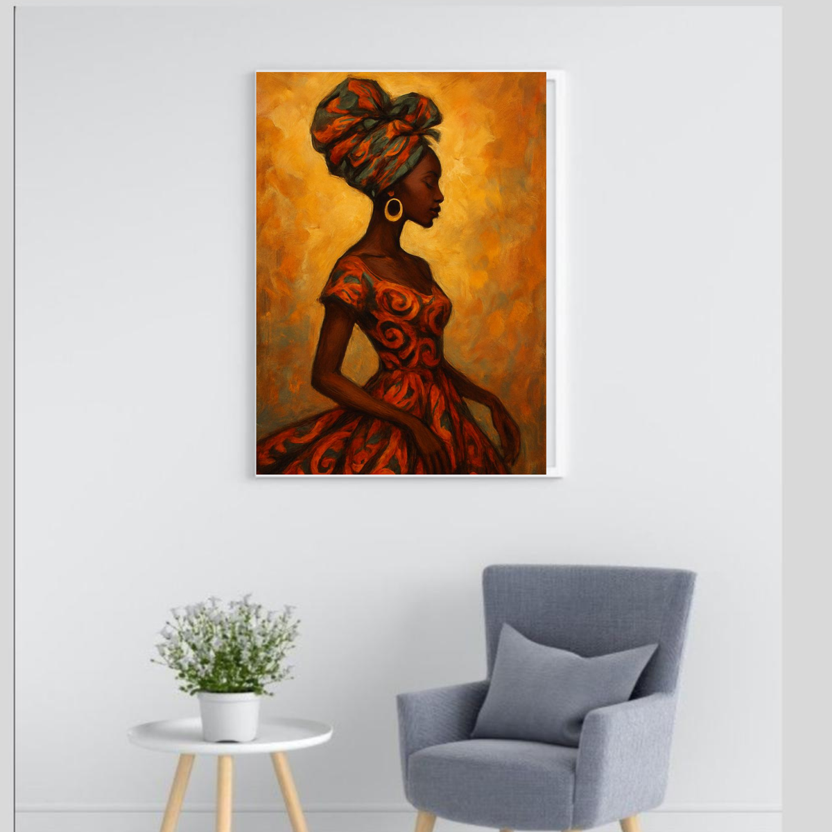 African-Inspired Portrait Canvas Art – 2-Piece Digital Wall Set