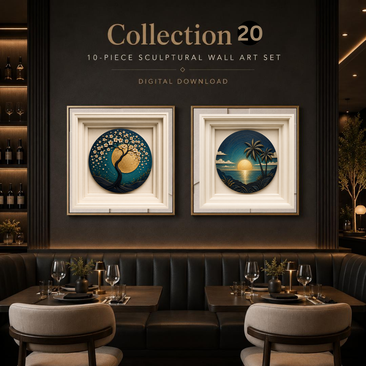 Set of 10 Sculptural Landscape Sunset Wall Art Prints | Nature-Inspired Abstract Gallery Collection | Instant Download Wall Art for Homes, Hotels, Airbnbs, Offices & Restaurants