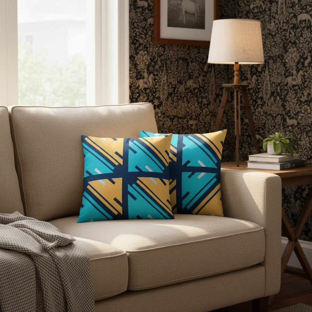 Vibrant Modern Accent Pillow – 18x18 Decorative Cushion for Contemporary Living Room and Bedroom Décor