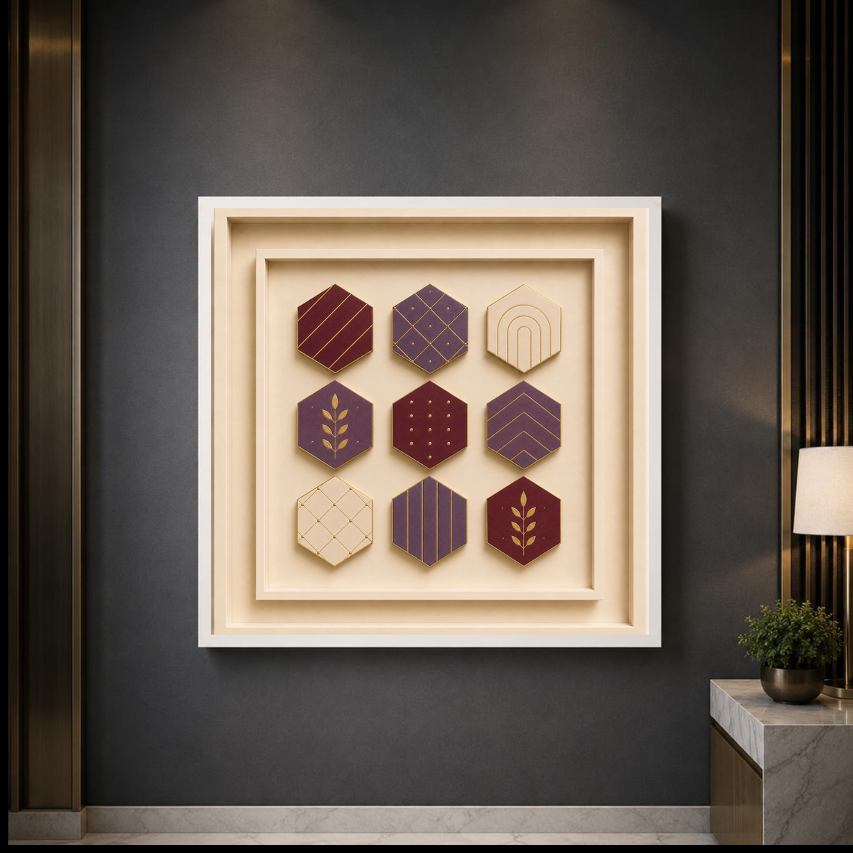 Luxury Geometric Abstract Wall Art Set – Modern Colorful Square Digital Prints for Homes, Hotels, Restaurants, Offices & Airbnbs
