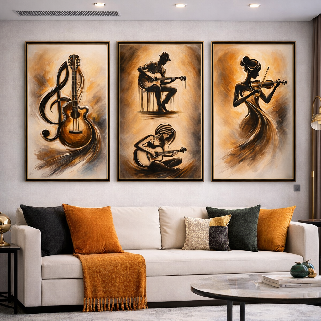 Modern Music Wall Art Set of 3 | Digital Prints | Instant Download