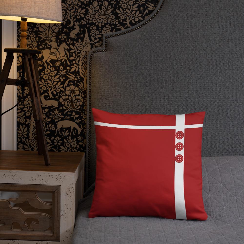 Red & White Decorative Throw Pillow – 18×18 & 22×22