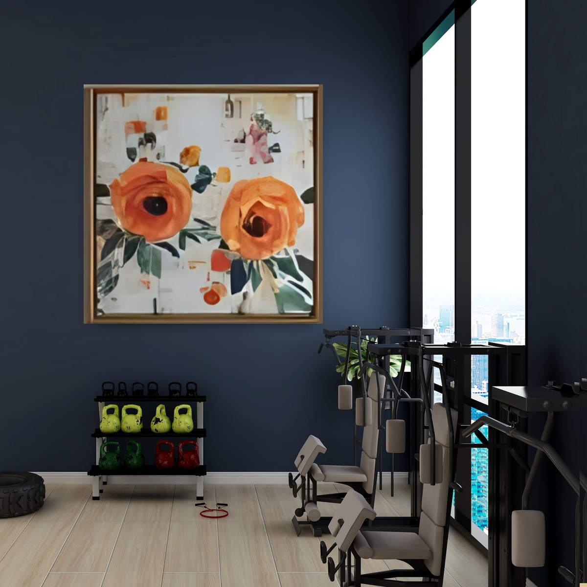 Elegant Floral Wall Art Set – 4 Square Prints in Soft Natural Tones (Digital Download)