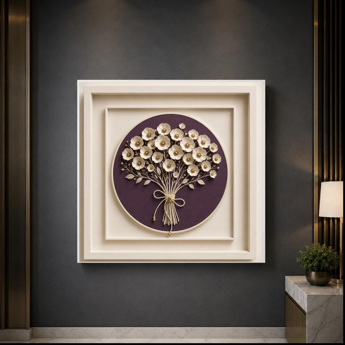 Luxury Floral Wall Art Print Set | Bold Botanical Digital Download | Elegant Plum, Burgundy & Midnight Blue Artwork for Homes, Hotels, Restaurants, Offices & Airbnb Spaces