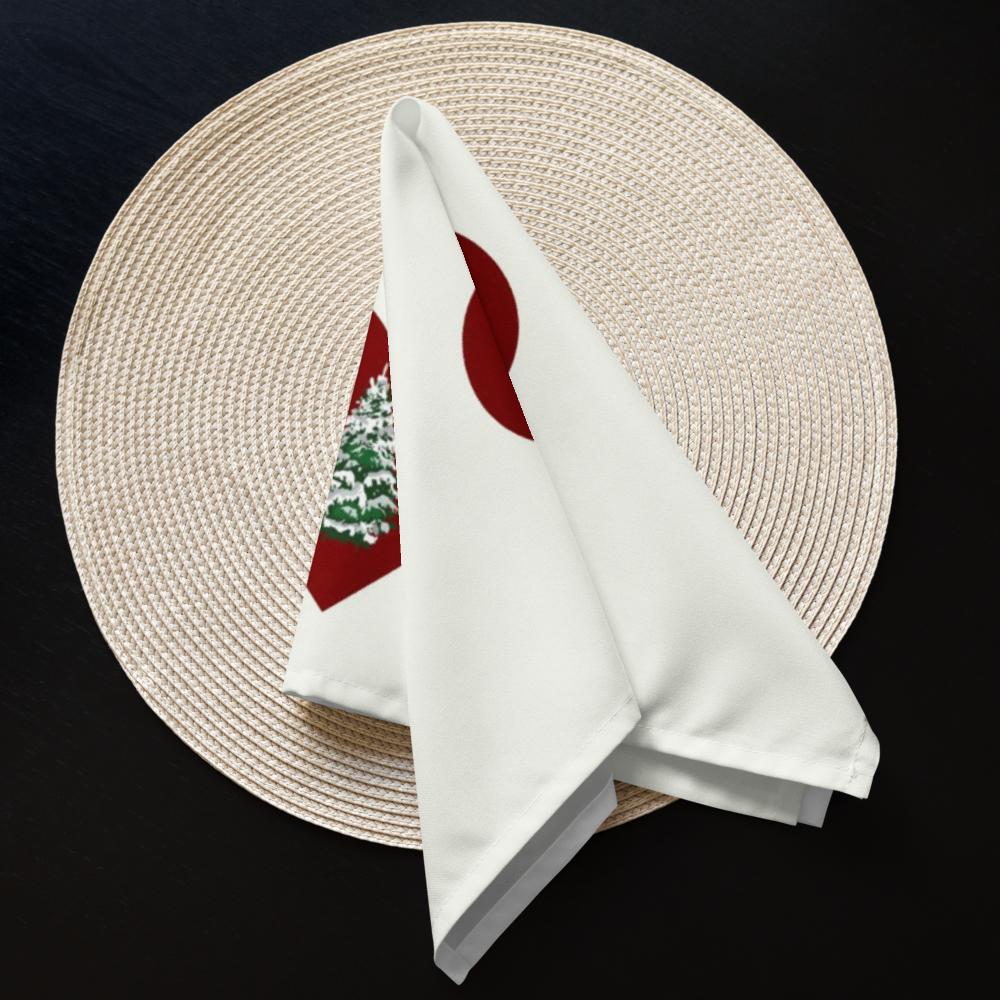 Red & White Holiday Cloth Napkin Set (4) — 20 x 20 in Reusable Christmas Dinner Napkins