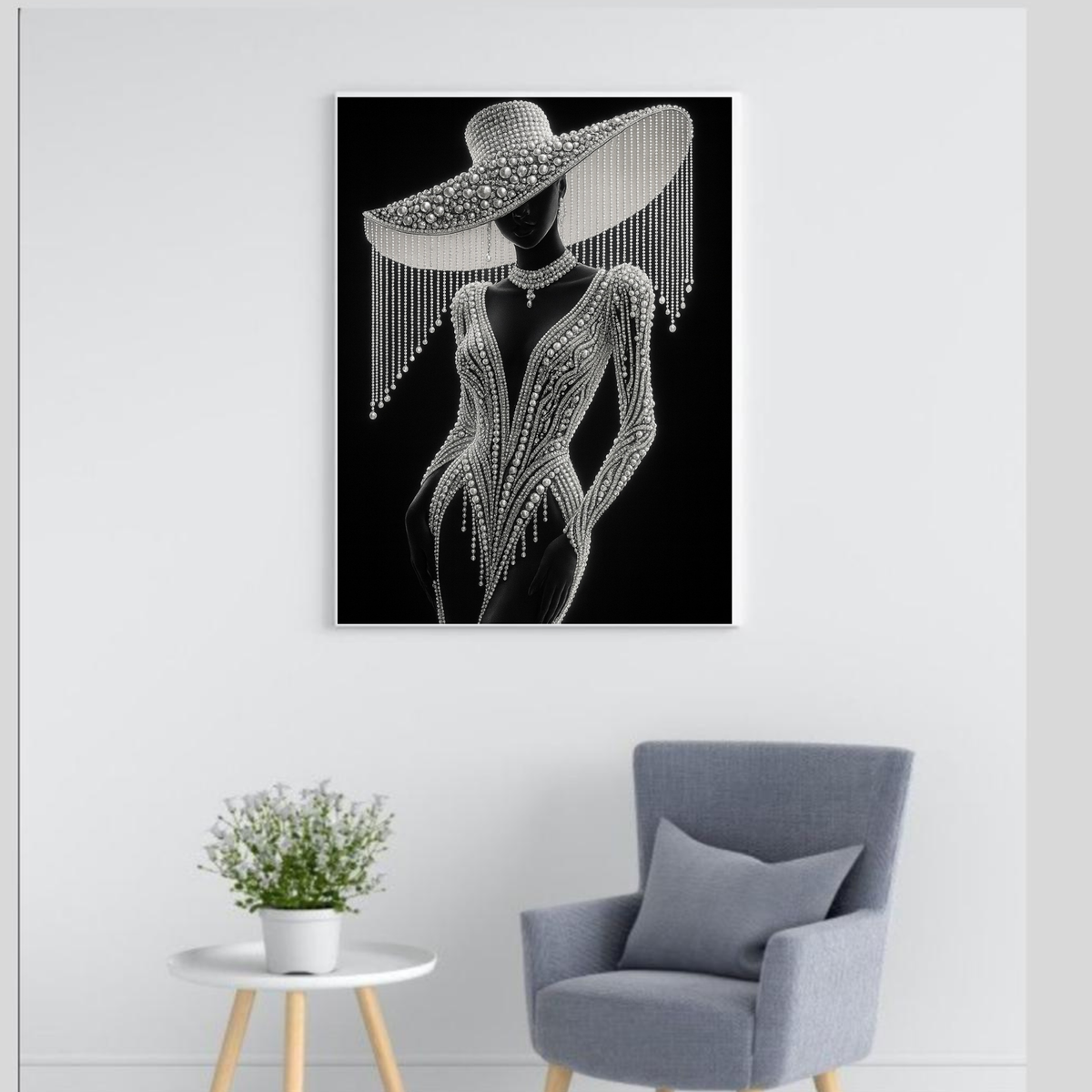 Pearl Silhouette Wall Art Set (2-Piece) | Luxury Fashion-Inspired Wall Decor