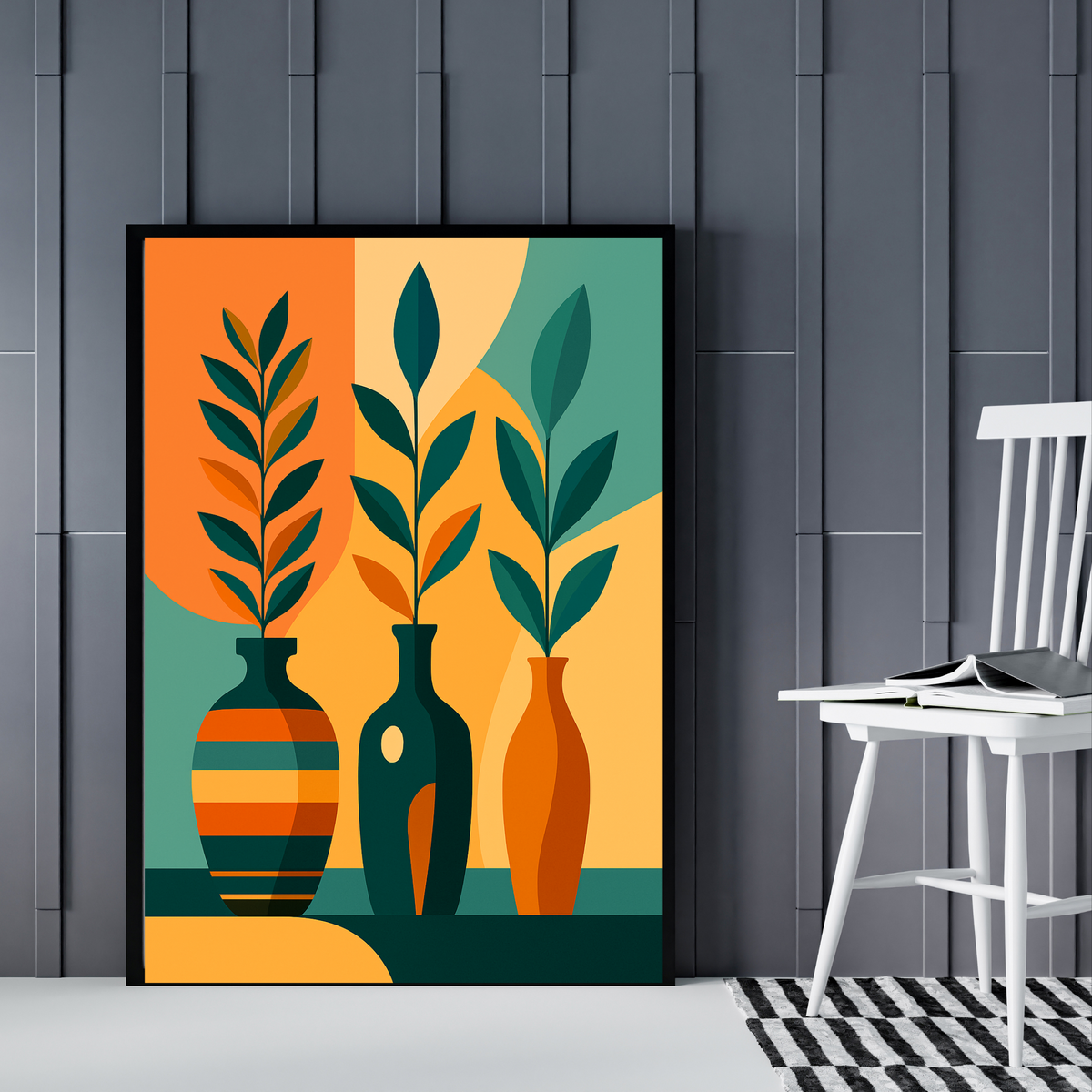 Botanical Flower Wall Art Set of 3 – Digital Download | Vase Art Prints in 3 Sizes (16x20, 18x24, 24x36”)