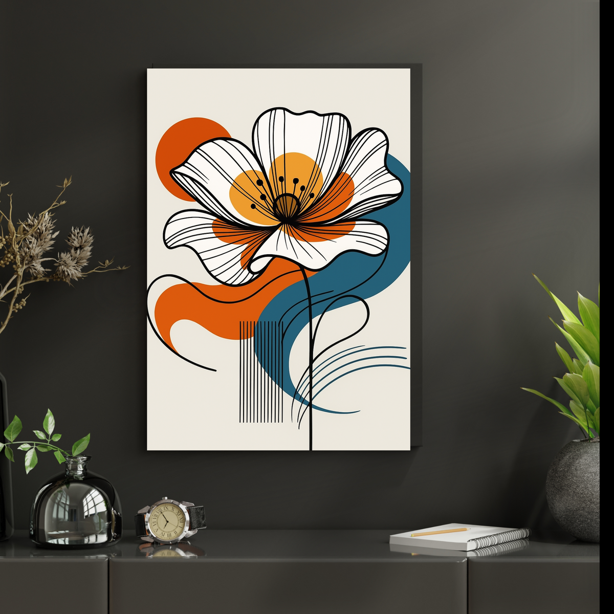 Floral Wall Art Digital Download – Set of 2 Orange Flower Prints (16x20, 18x24, 24x36 Inches)