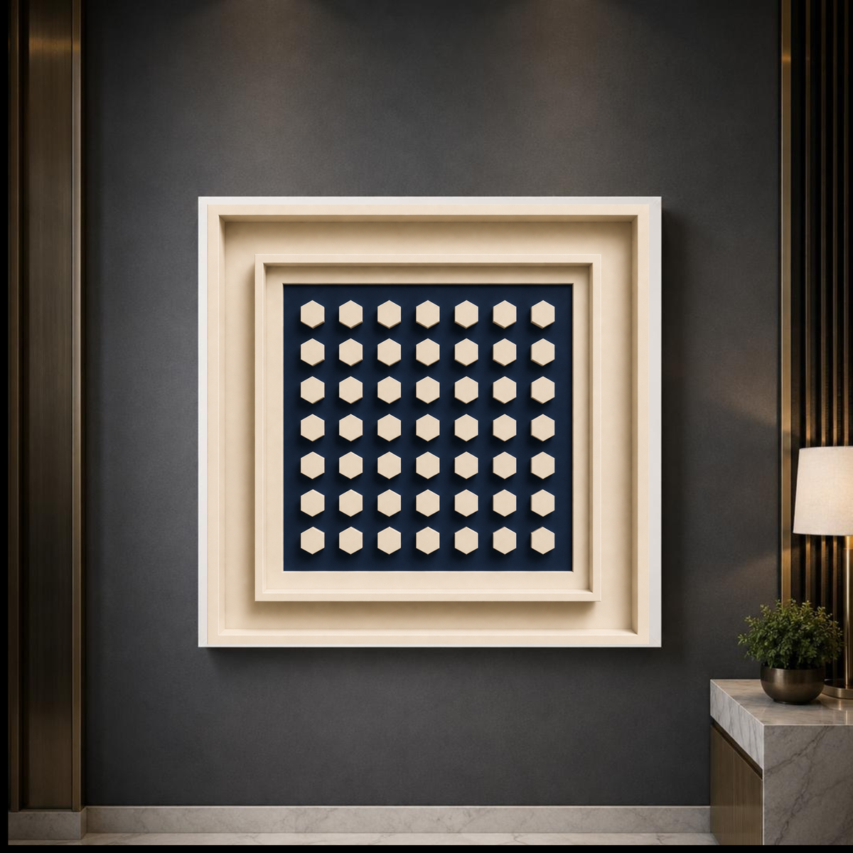 Bold Sculptural Abstract Wall Art Set – Modern Square Digital Prints in Rich Contemporary Colors | Luxury Geometric Wall Décor