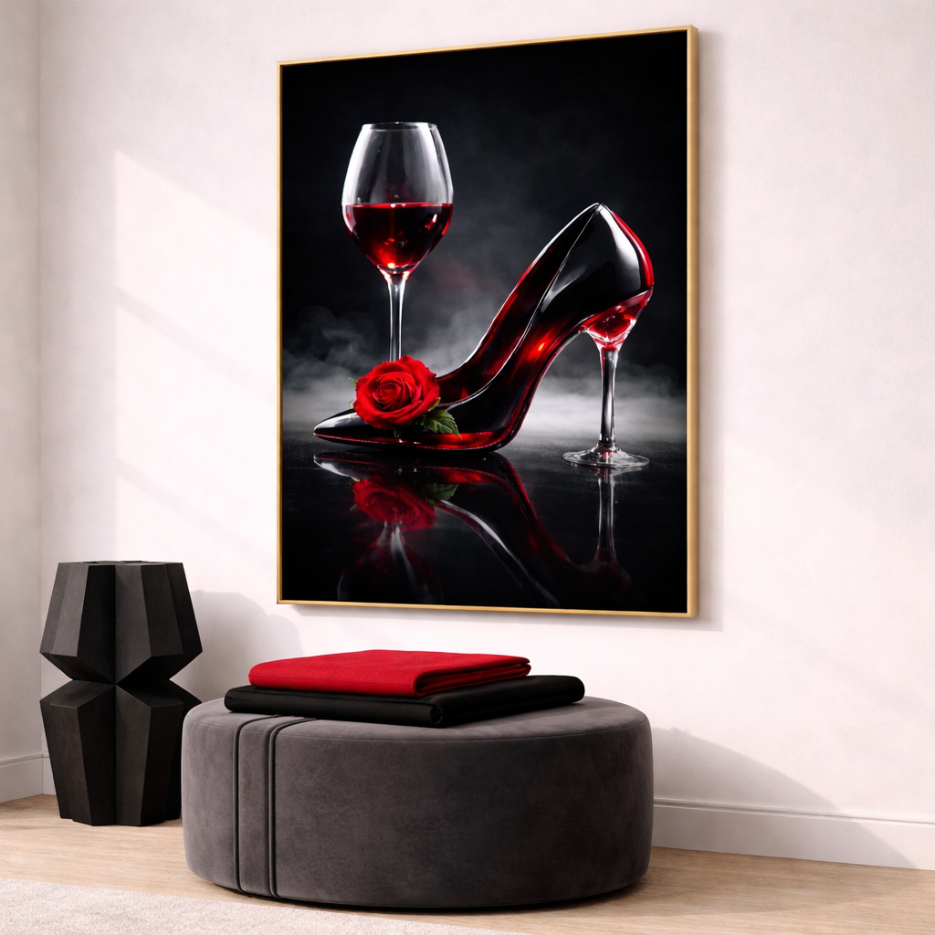 Red Glam Wall Art Set – Fashion Inspired Printable Decor – Luxury Black and Red Digital Download (11x14, 16x20, 18x24, 24x36)