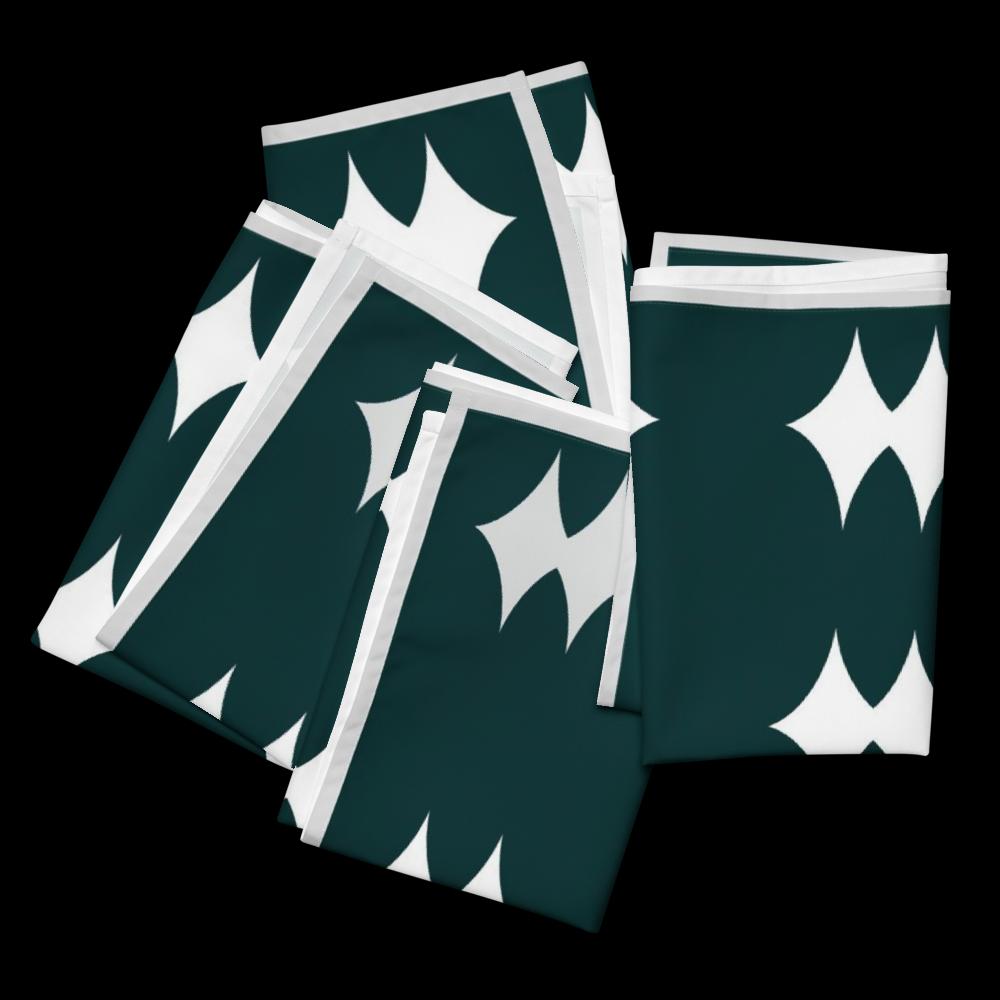 Green and White Cloth Napkin Set – 20x20 Inch Reusable Fabric Dinner Napkins with Modern Pattern Design | Elegant Table Linens for Everyday Dining, Parties & Special Occasions