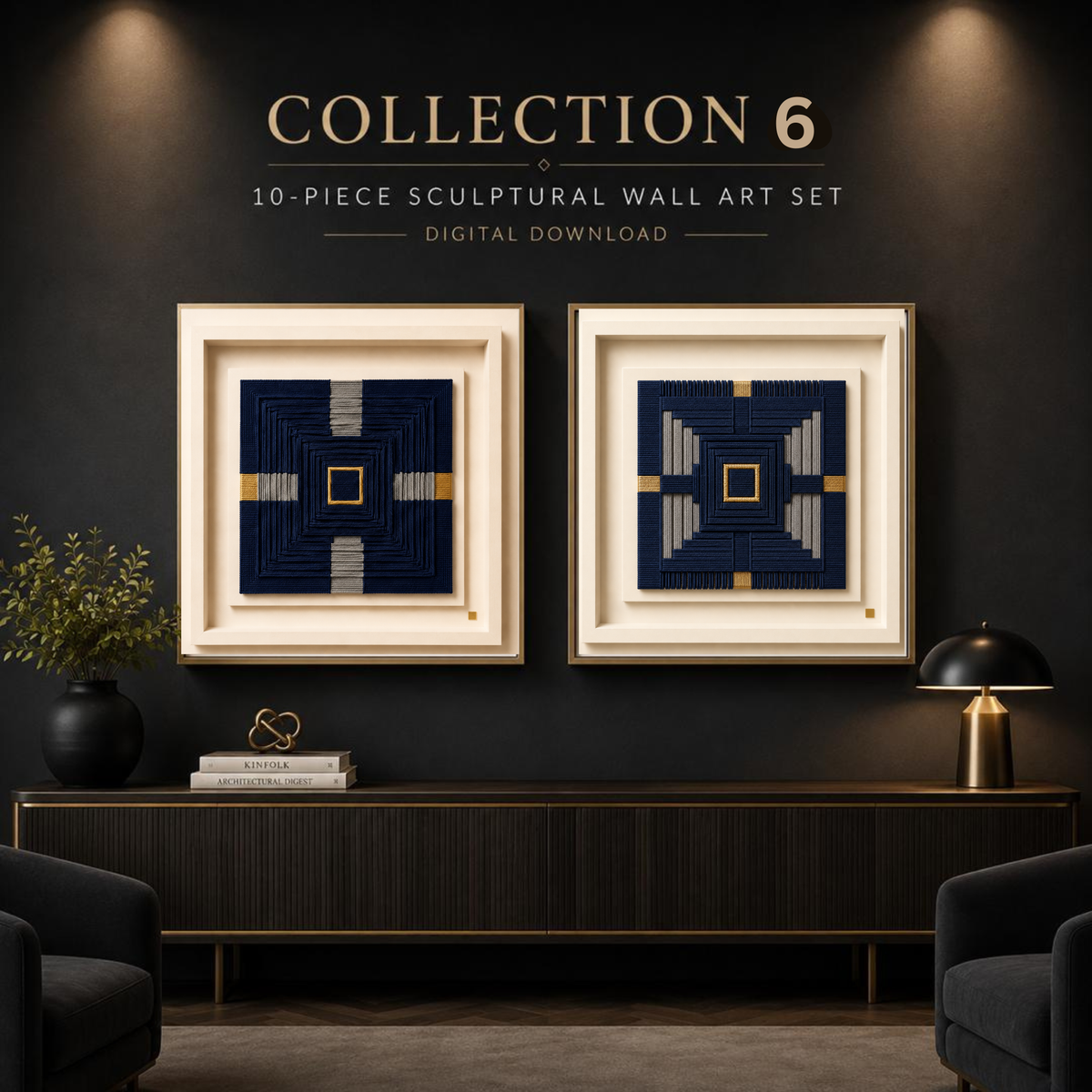 10-Piece Square Abstract Wall Art Bundle | Luxury Printable Gallery Set | Instant Digital Download | 10 Printable Artworks | 4 Sizes Included