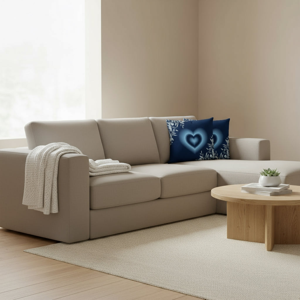 “Elegant Blue Designer Throw Pillow – 18x18 Premium Decorative Cushion for Modern Living Spaces”