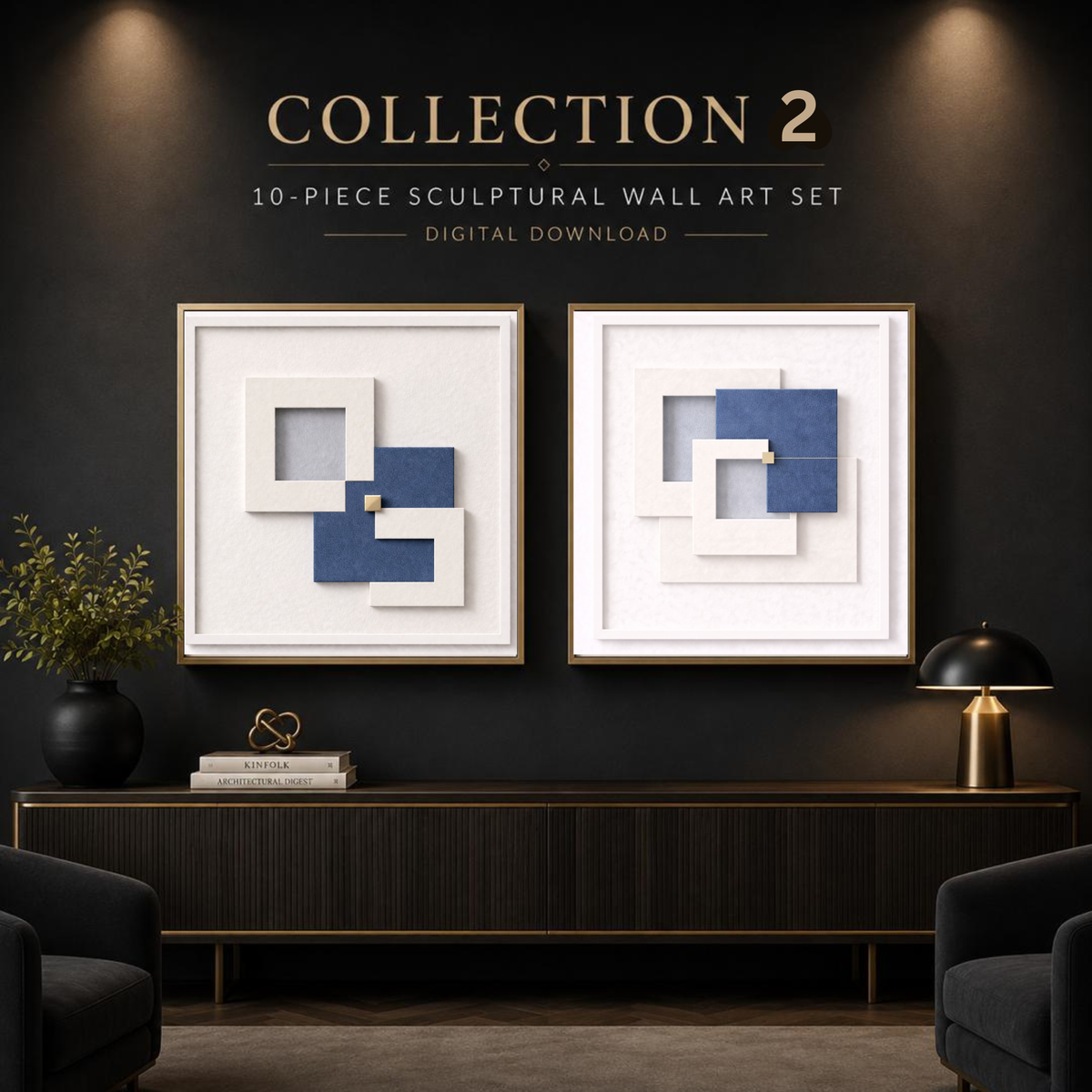 Luxury Abstract Wall Art Collection – Modern Square Digital Prints for Homes, Hotels, Restaurants, Offices & Airbnbs