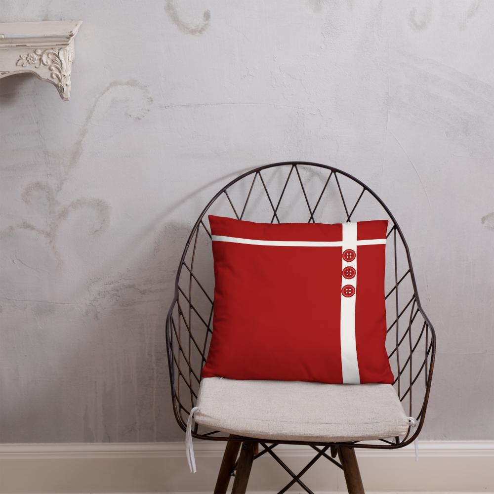 Red & White Decorative Throw Pillow – 18×18 & 22×22
