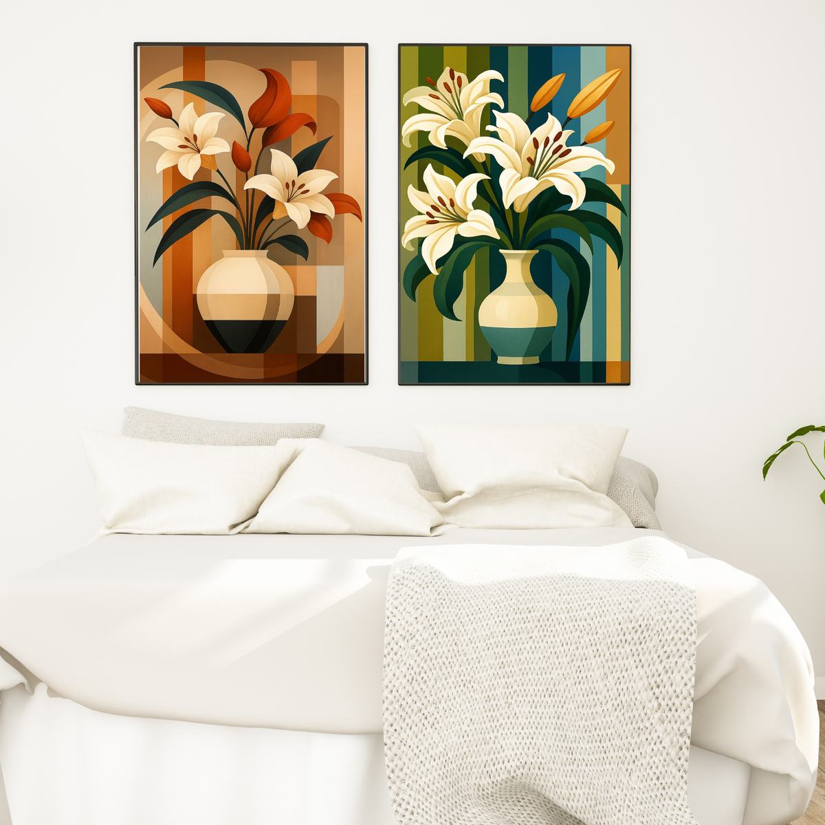 Botanical Floral Wall Art Set of 2 – Colorful & Soft Floral Digital Prints (16x20, 18x24, 24x36)