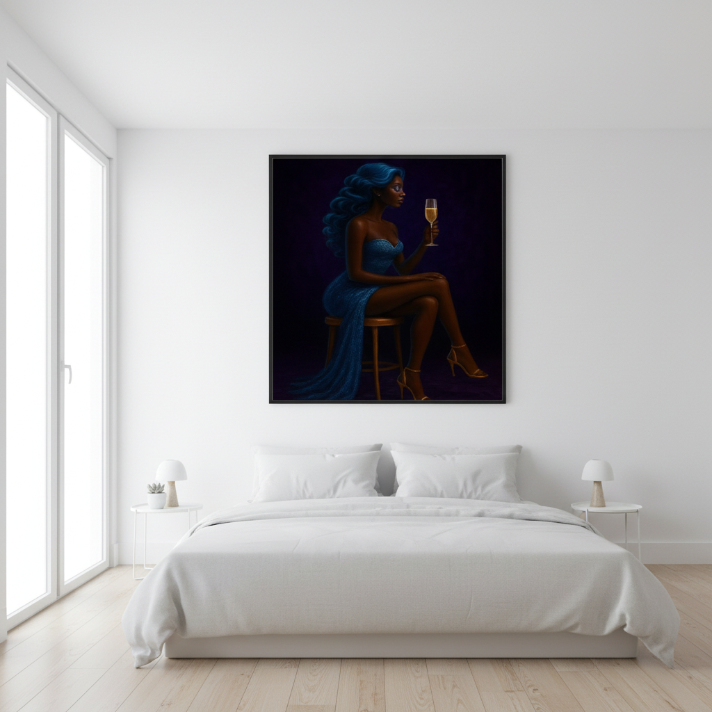Elegant Blue Fashion Wall Art | Luxury Feminine Statement Decor