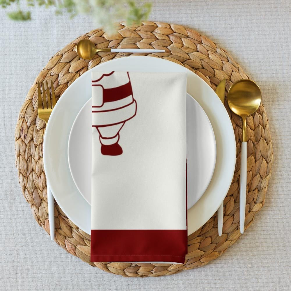 Red & White Holiday Cloth Napkin Set (4) — 20 x 20 in Reusable Christmas Dinner Napkins
