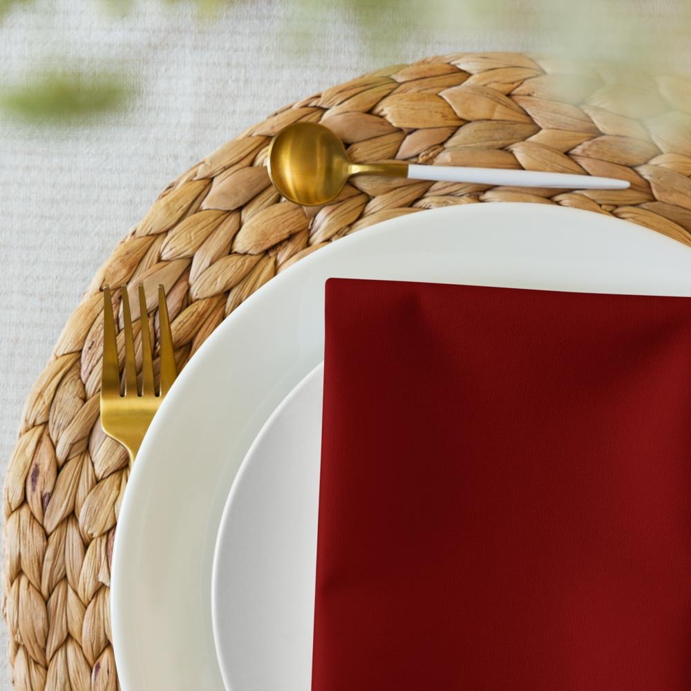 Cloth Napkin Set with White Christmas Accents (4) — 20 x 20 in Reusable Holiday Table Linens