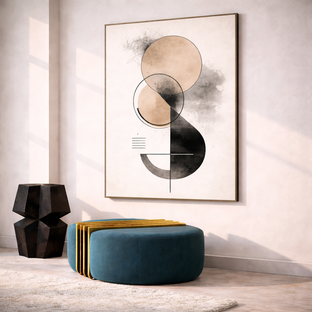 Instant Digital Download – Modern Abstract Geometric Wall Art Set of 3 | Neutral Contemporary Printable Art