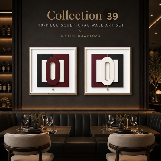 10-Piece Sculptural Abstract Wall Art Bundle | Luxury Printable Gallery Set | Instant Digital Download | 4 Sizes Included