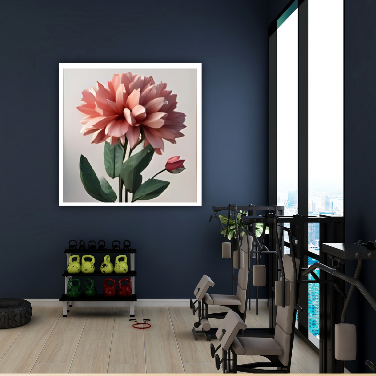 Elegant Floral Wall Art Set – 4 Square Prints in Soft Natural Tones (Digital Download)