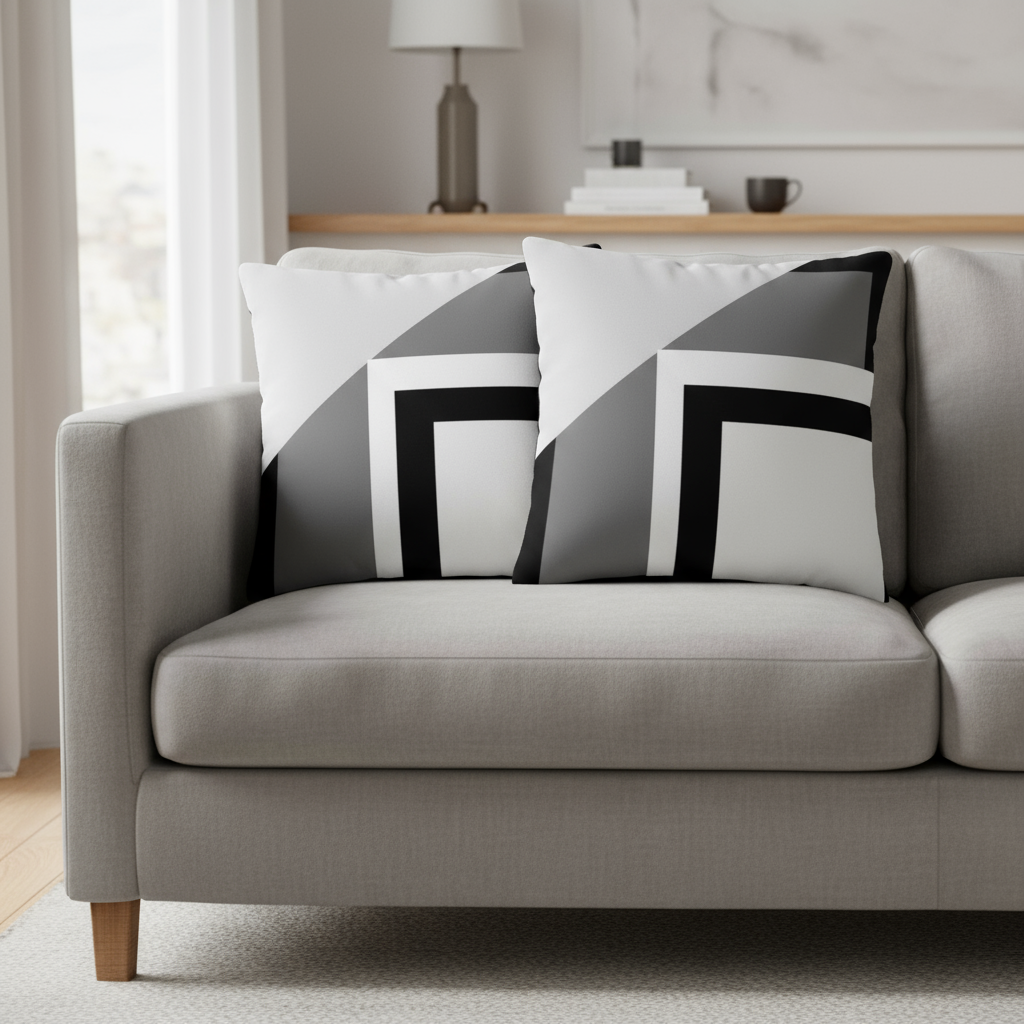 Abstract Modern Throw Pillow – 18x18” & 22x22” Neutral Decorative Cushion for Contemporary Spaces