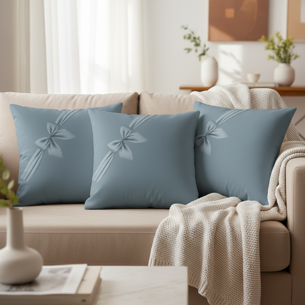Modern Gray Decorative Pillow – Minimalist Home Décor Cushion for Sofas & Beds