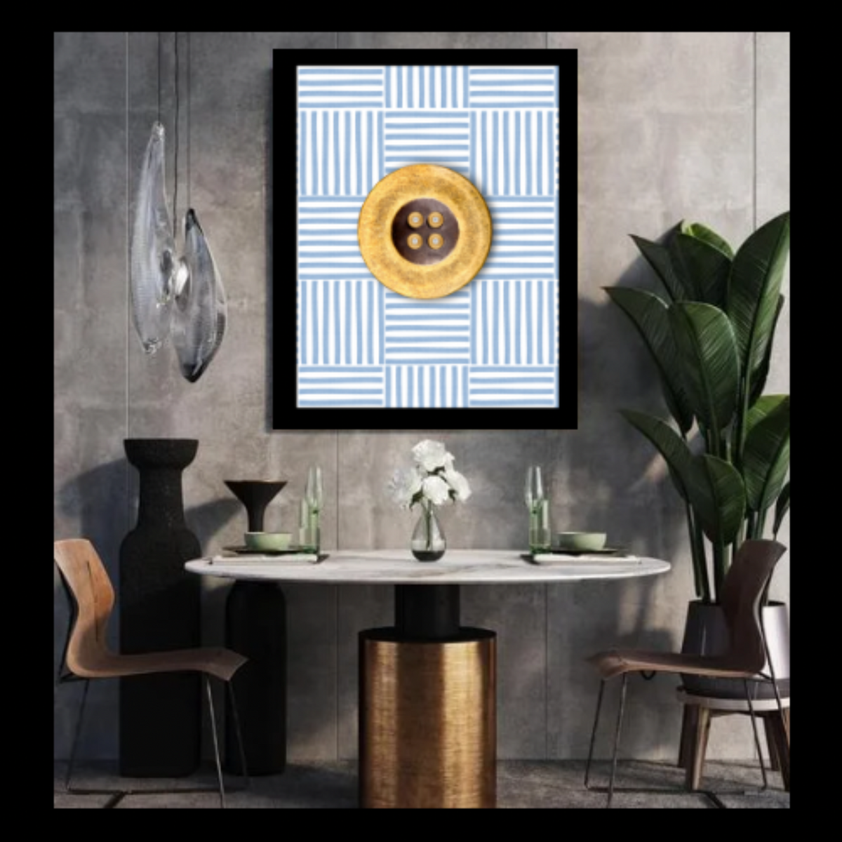 Set of 6 Digital Wall Art Prints – Checked, Button & Bow Design – Blue, Red, Purple, Yellow – 16x20, 18x24, 24x36 in – Soft Modern Decor