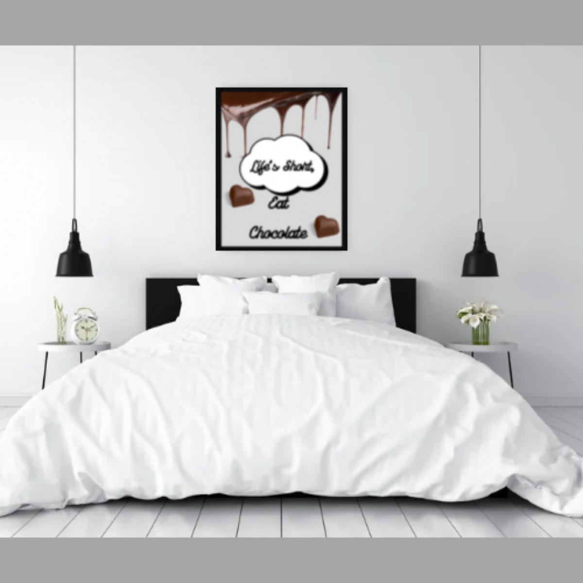 Chocolate Wall Art Set of 4 – Drip Design with Sweet Sayings (16x20, 18x24, 24x36 Inches)