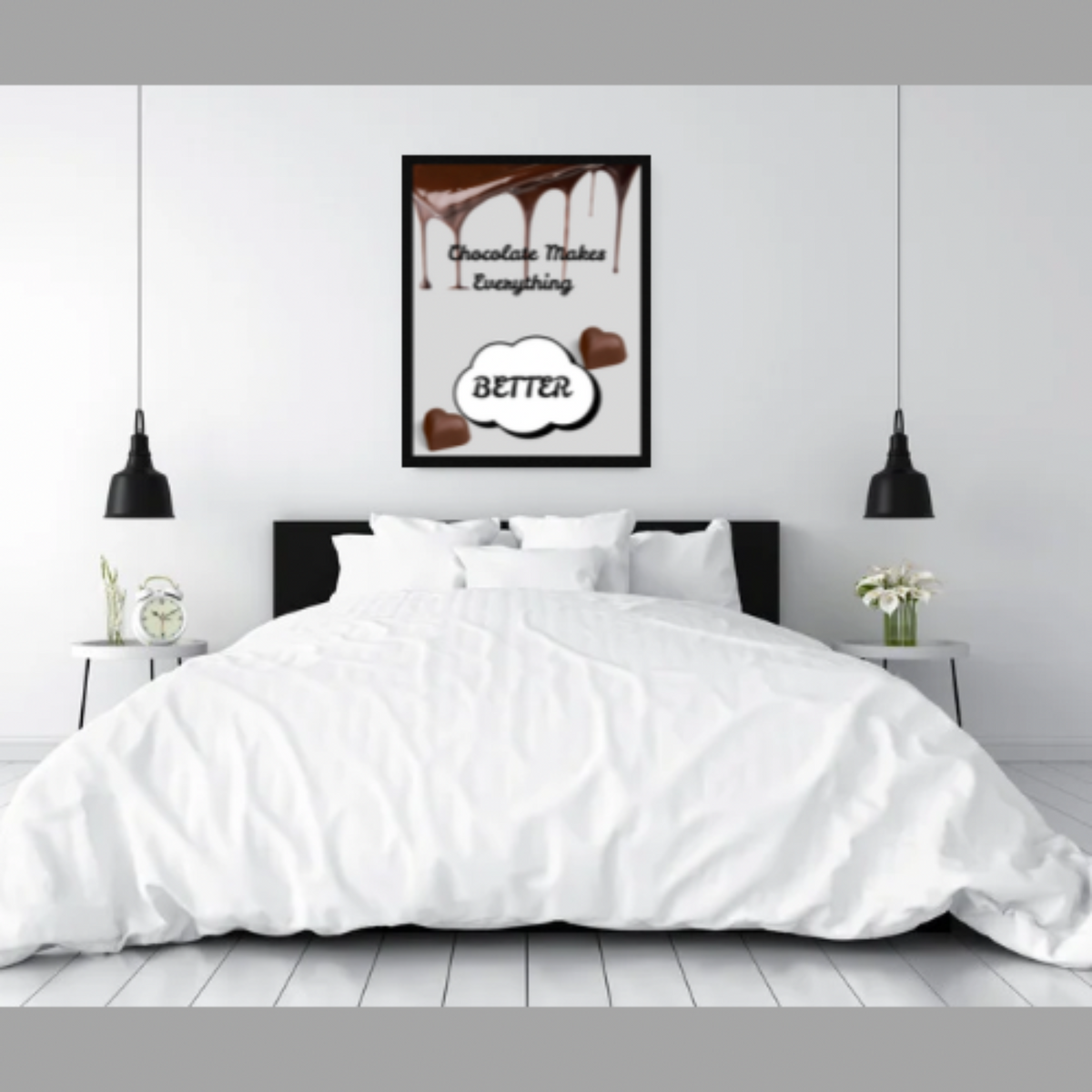 Chocolate Wall Art Set of 4 – Drip Design with Sweet Sayings (16x20, 18x24, 24x36 Inches)